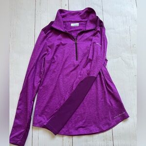 Columbia Women's Long Sleeve 3/4 Zip Pullover Lightweight Fuscia Size M Hiking